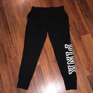 Victoria’s Secret PINK black joggers size small; inseam 26”
